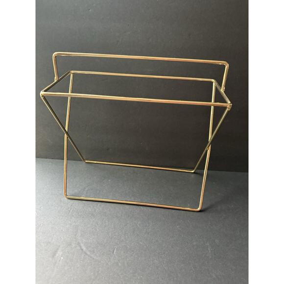 Vintage Brass Finish Hand Towel Free Standing Rack Minimalist MCM Modernist - Picture 1 of 6